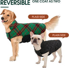 Kuoser Waterproof Dog Coat, Reversible Dog Jacket for Medium Dogs | Adjustable Durable Doggie Winter Coat Warm Puppy Cold Weather Apparel from Small to Large Breed, Xmas Green M