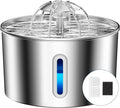 Stainless Steel Cat Water Fountain - 108oz/3.2l Metal Pet Water Bowl Dispenser with Quiet Pump - Automatic Water Fountains for Dog/Cats Drinking - Pets Waterer Indoor with Replacement Filters