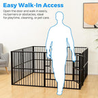 Dog Playpen 32" Height – Heavy Duty, Foldable | 25mm Steel Tubes, 40.8 lbs sturdy frame, rubber non-slip feet, indoor & outdoor, tool-free assembly, Small & Medium Dogs