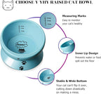Y YHY Ceramic 15 Ounce Slanted Cat Food Water Bowl, Lake Blue