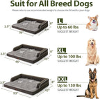 Orthopedic Washable Dog Bed for Large Dogs, 36x27in, Dark Green | Orthopedic Foam Eases Joint Pressure, Bolsters Supports Head And Neck, Washable Pet Beds, Removable Cover, Non-Slip Bottom