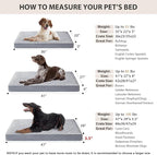 WNPETHOME Orthopedic XXL Dog Beds Large Sized Senior Dog Bed for Comfy Sleeping, Waterproof Extra Large Dogs Bed with Removable Washable Cover, Multi-Needle Quilting Dogs Crate Bed for Relax