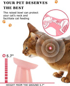 Y YHY 6 Inch Slow Feeder Bowl, Elevated Dog & Cat Bowl, Ceramic, Anti Vomiting, Pink
