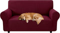 XINEAGE Stretch 2 Seater Slipcover, Non-Slip Pet Couch Cover,Wine Red | Washable Furniture Protector, Elastic Bottom, Dogs & Cats Friendly, Scratch-resistant, Fast Setup, High Elasticity
