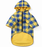 Dog Raincoat Dogs Waterproof Reversible rain Jacket Dog Small Medium Breeds Reflective Zipper Storage Pocket Harness Hole - Yellow - S