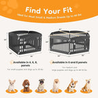 NEWBULIG Dog Playpen 6-Panel, 24IN Puppy Playpen, Stable Dog Play Pen Indoors/Outdoor with Secure Locking Door, Plastic Pet Fence for Small & Medium Dogs
