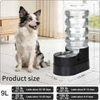 RIZZARI 9L Elevated Dog Waterer: Large Capacity Hydration | Raised Drinking Height/No Filter Maintenance/No Power Needed /Gravity Refill/Stainless Steel Bowl /Indoor/Garage