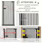 Lumizone Extra Tall Cat Gate 55.12" High 29.92"-34.24" Wide Pet Gate Black | Dog Gate for Doorway Hallway Stairs Pressure Mounted Extra Wide 1.37" Gap No Drilling Auto-Close One-Handed Operation