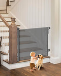Retractable Baby Gate for Stairs – 34" Height, Expands up to 71" Width, Safety Gate for Infants, Toddlers, Dogs & Pets, Easy Install, Gray Puppy Gate for Indoor & Outdoor Use, Gray | Extra Long Mesh Baby & Pet Gate with Anti-Crawling Hook, Safety Lock,...