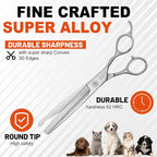 High-end Professional Dog Grooming Thinning Scissors Teeth Cutting Blending Shears Pet Texturizing Shears 7 Inch Extremely Very Sharp Stainless Steel Alloy For Cat Other Animals Groomer