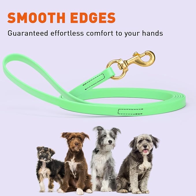 Viper Biothane K9 Working Dog Leash Waterproof Lead for Tracking Training Schutzhund Odor-Proof Long Line with Solid Brass Snap for Puppy Medium and Large Dogs, 33ft Sea Foam Green