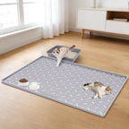 Silicone Cat Litter Mat 40" x 28" Cat Mat for Litter Box, Light Grey | Extra Large Litter Box Mat, Waterproof Cat Litter Trapping Mat, Non-slip, Leakproof Kitty Litter Mat with Bone Pattern