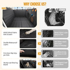 Dog Car Seat Cover for Back Seat, Hard Bottom Back Seat Extender for Dog | Back Seat Pet Cover for Dogs - Supports 400lbs, Waterproof Heavy Duty Scratch Resistant, Dog Hammock for Full-Size Trucks/SUV