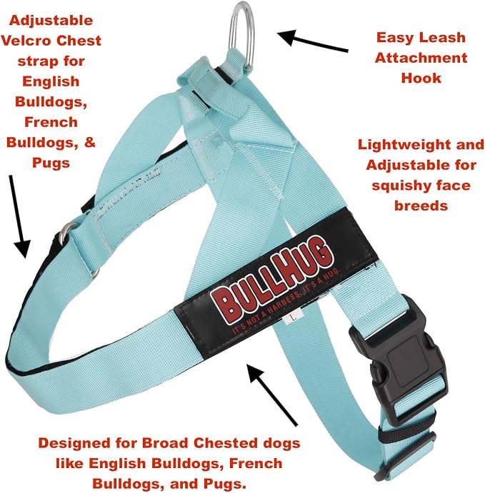 BULLHUG Adjustable Dog Harness– No Pull, No Choke – for English Bulldogs, French Bulldogs, Pugs & Broad-Chested Breeds – Easy, Safe Walks (Bumble BEE, Small)