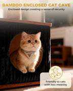 Nordic Loft Cat Tree, Compact 30" Walnut Wood Tower for Kittens | Walnut Wood Finish, Soft Padded Perch, Sisal Scratching Post, Cozy Hideaway Condo, Floor-Mounted Stable Base, Indoor Use