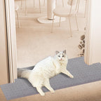 Carpet Protector for Pets Cat Carpet Protector for Doorway, Anti Scratch Under Door Cat Scratch Protector Mat, Plastic Rug Runner Easy to Cut Plastic Stopper (Light Grey, 3.6FT)