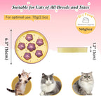 Ceramic Slow Feeder Cat Bowl, 6.3" Whisker Friendly Anti-Vomit, Purple | Shallow Cat Puzzle Feeder, Slow Eating 3x, Dry & Wet Food, Cute Flower-Shaped Maze, Microwave & Dishwasher Safe, 6.3" X 1.2"