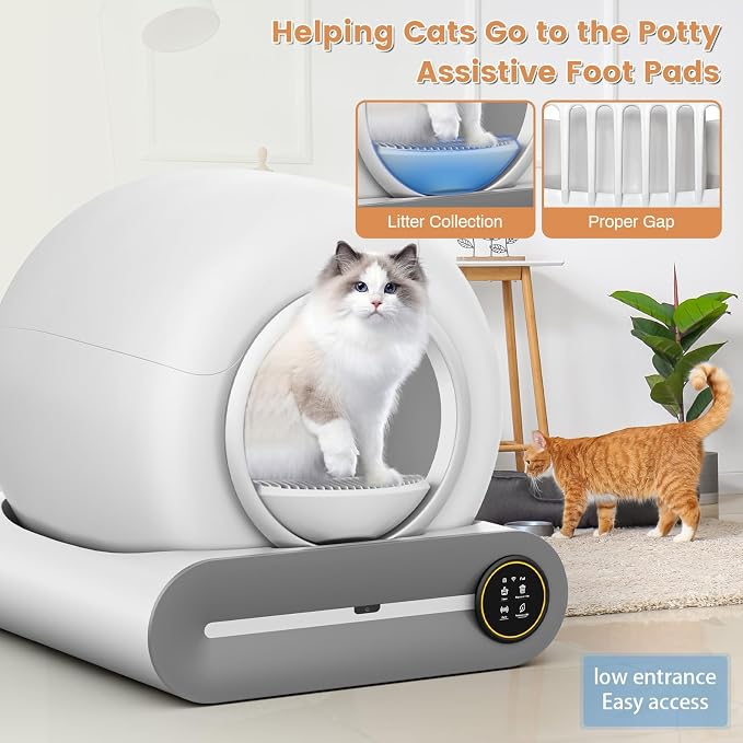 Cat Foot Mat Replacement for Self Cleaning Cat Litter Box, White Ring Accessories[Please Check the Product Details to Confirm Your Model]