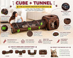 48" Cat Tunnel Mesh Play House | Collapsible Design | Breathable Mesh | Indoor & Outdoor | Connects to Cat Tents