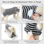2 Packs Breathable Cotton Dog Recovery Suit for After Neuter Spay Abdominal Wounds Protector, Professional Anti-Licking Onesies for Male Female Pets Surgery Bandages, M Striped Black Grey