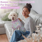 Kuoser Dog Recovery Suit After Surgery, Spay Neuter Surgical Suit for Dogs | Post Surgery Anti-Licking Dog Onesie Protects Wounds and Incisions, E-Collar & Cone Alternative Bodysuit for Female Male Dogs