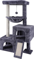 AIWIKIDE Cat Tree Has Scratching Toy with A Ball Activity Centre Cat Tower Furniture Jute-Covered Scratching Posts (Grey, 37.4'')