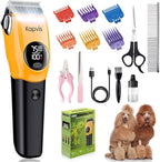 Dog Clippers for Grooming Thick Hair with LED Light,Cat Shaver,and Sheep Shears for Thick/Matted/Knotted/Fine/Curly Hair,Works with or Without Power Cord