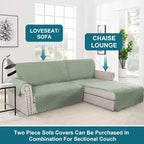 Turquoize 100% Waterproof Chaise Sofa Cover, Sage, 70 inch