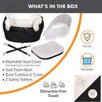 K&H Dog Car Seat, Bucket Booster for Small to Medium Pets, L Black/Cream | Collapsible Dog Car Seats for Small Dogs. Seat Belt Secured, 2 Safety Leashes, Washable Covers