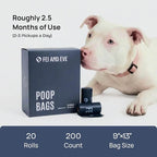 Fei & Eve Dog Poop Bags 20 Rolls, Extra Thick 25 Micron & 100% Leak-Proof | Unscented, Full Blackout & Odor-Locking, Stretch Resistant, Easy to Tear off, Waste Bags