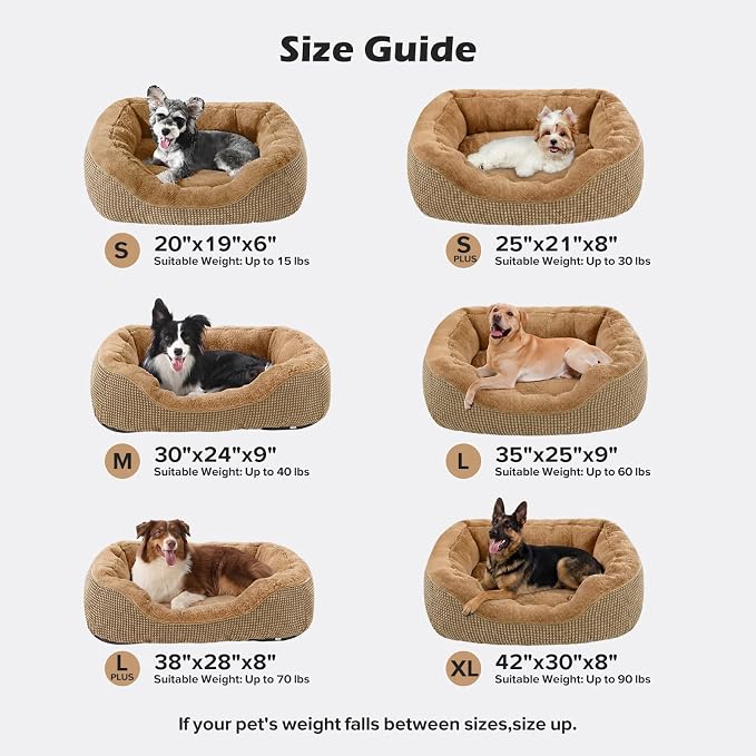INVENHO Large Dog Beds Large Sized Dog, Washable Orthopedic Warming Soft Sleeping Durable with Anti-Slip Bottom