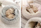 YUDANSI Small Dog Bed Hooded, Cat Cave Bed for Indoor Cats with Covered Hood for Small Dogs Cats Puppy, Plush Faux Fur Enclosed Nest(Gray-26'')