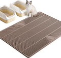 TRZZ XXL Cat Litter Mat, Large Silicone Waterproof Mat, Brown | Non-Slip, Easy to Clean, Cat Litter Trapping Mat, Kitty Litter Catcher, Scatter Control, for Floor