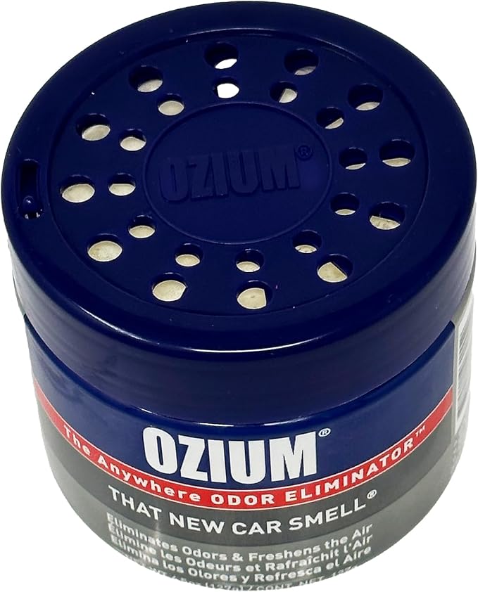 Ozium Air Sanitizer 4.5 oz Gel: Odor Eliminator for Strong Odor, Car Air Freshener (New Car, 1 Pack)