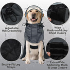 Waterproof Dog Raincoat with Hood, Windproof Rain Jacket for Medium Dogs | Adjustable Dog Rain Coat with Leash Hole, Reflective Poncho for Rainy&Snowy Day, Fits Border Collie, Corgi, Beagle