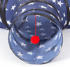 Tempcore Cat Tunnel for Indoor Cats, 3 Way Collapsible Pet Play Tunnel with Teaser Wand, Peek Holes & Hanging Ball, Interactive Tube for Kittens & Rabbits, Pentagram Printed