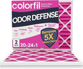 20x24x1 Air Filter (2-Pack) | Made in the USA | Color Changing | Remove Cat and Dog Odor | MERV 8 for Pet Hair Dander and Dust | 19.5"x23.5"x0.75" Exact Size