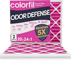 20x24x1 Air Filter (2-Pack) | Made in the USA | Color Changing | Remove Cat and Dog Odor | MERV 8 for Pet Hair Dander and Dust | 19.5"x23.5"x0.75" Exact Size