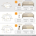 Calming Dog Bed Fluffy Plush Dog Mat for Furniture Protector with Removable Washable Cover for Large Medium Small Dogs and Cats (XS (31"x23.5"x5"), Beige)
