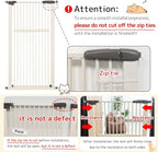 Lumizone 55.12" Extra Tall Pet Gate for Cat Dog 30.12"-59.24" Wide Cream | Extra Tall Cat Gate for Doorway Hallway Stairs Pressure Mounted 1.37" Gap No Drilling Auto-Close Dual-Lock