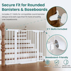 Cumbor 30-46" Baby Gate for Stairs, Auto Close Dog Gate for Doorways White | Toddler Safety Essentials for the House, Mom's Choice Awards Winner-Easy Install Pressure/Hardware Mounted Pet Gate for Dogs