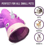Pet Craft Supply Magic Mewnicorn Multi Cat Tunnel Boredom Relief Toys with Crinkle Feather String for Dogs, Cats, Rabbits, Kittens and Guinea Pigs for Hiding Hunting and Resting