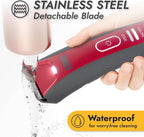 Kong 2-Speed Cordless-Corded Dog Clipper Kit – Stainless Steel Blade, Waterproof, LED Spotlight, Use-While-Charging, 6 Guide Combs, Ergonomic Handle – Red/Gray, Medium Coat Types
