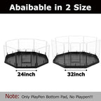 PJYuCien Octagon Playpen Bottom Pad for 24'' Width 8 Panel Pen, Black | Protect Floor, Easy to Move and Clean, Perfect for Puppy, Duck, and Other Small Animals, Hook Connect