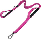 PetiFine 5FT Heavy Duty Dog Leash with Soft Padded Double Handle | Traffic Handle Extra Control,Auto Lock Hook,Reflective Nylon Walking Lead for Large,Medium,Small Breed Dogs