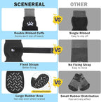 SCENEREAL Anti Slip Dog Socks to Prevent Licking Paws, Dog Shoes for Hot/Cold Pavement, Paw Protector Traction Control on Hardwood Floor, Dog Shoes Booties for Puppy Small Medium Large Senior Dogs