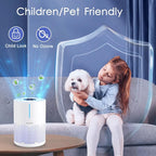 MOOKA Air Purifier for Bedroom Home Dorm 430 Ft², Compact HEPA Air Cleaner | 15dB Quiet Sleep Mode, Aroma Function, Desktop, Office, Meet GRS, Filter Smoke Pollen Pet Hair Dander, Save Energy, M01 White