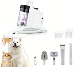 ZYK Dog Grooming Vacuum, All-in-One Professional Pet Grooming Kit (White) | Hair Clipper & Shedding Brush, Low Noise 13,000Pa Dog & Cat Hair Remover Vacuum,Cleaning Brushes, 1.8L Capacity Dust Cup