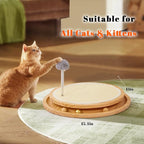 LMUGOOS Cat Scratcher, Cat Natural Sisal Scratching Pad, Kitten Interactive Toy with Ball Track Spring Ball for Chasing Hunting Mental Physical Exercise Puzzle | Cat Toys Spring Ball Turntable Indoor Entertainment Chasing Hunting Protecting Furniture S...