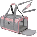 Airline Approved Pet Carrier for Cats and Small Dogs, Breathable and Collapsible Design, Portable Travel Bag for Bearded Dragon, Puppies Animal Hangbag, Rabbit Cage (Pink, Small)